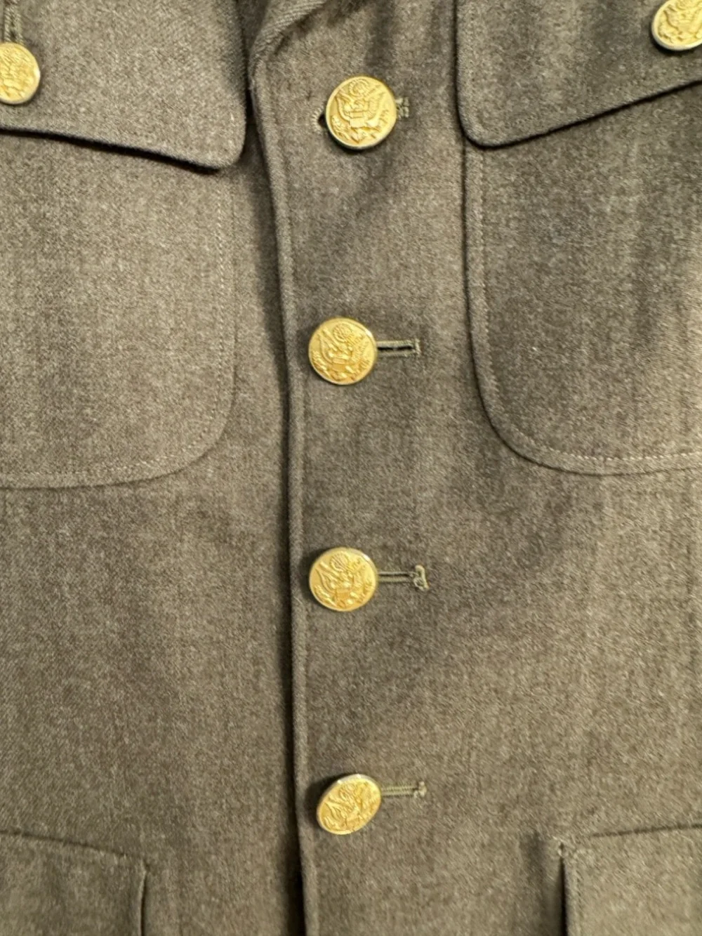 Vintage WWII US Army Air Forces Service Jacket OD Wool 37S 3rd AF Sgt Cadet Pin